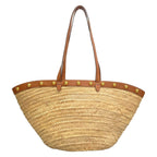 Celine Tote Beige Dark Brown Studded Basket — view 3