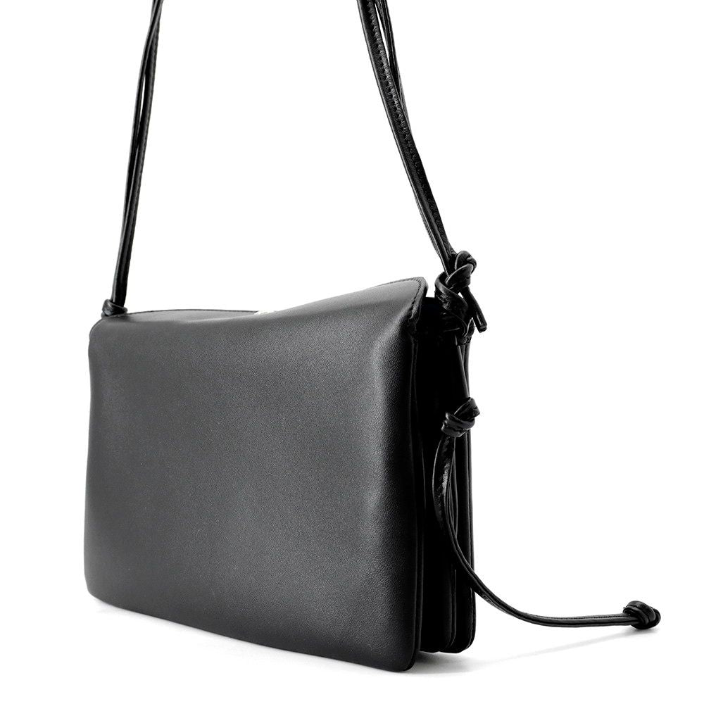 Celine Shoulder Bag Trio Flap Leather Black — view 2