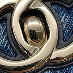 Chanel Handbag Quilted Coco Handle Mini Washed Denim Calfskin 2-Way Chain — view 8