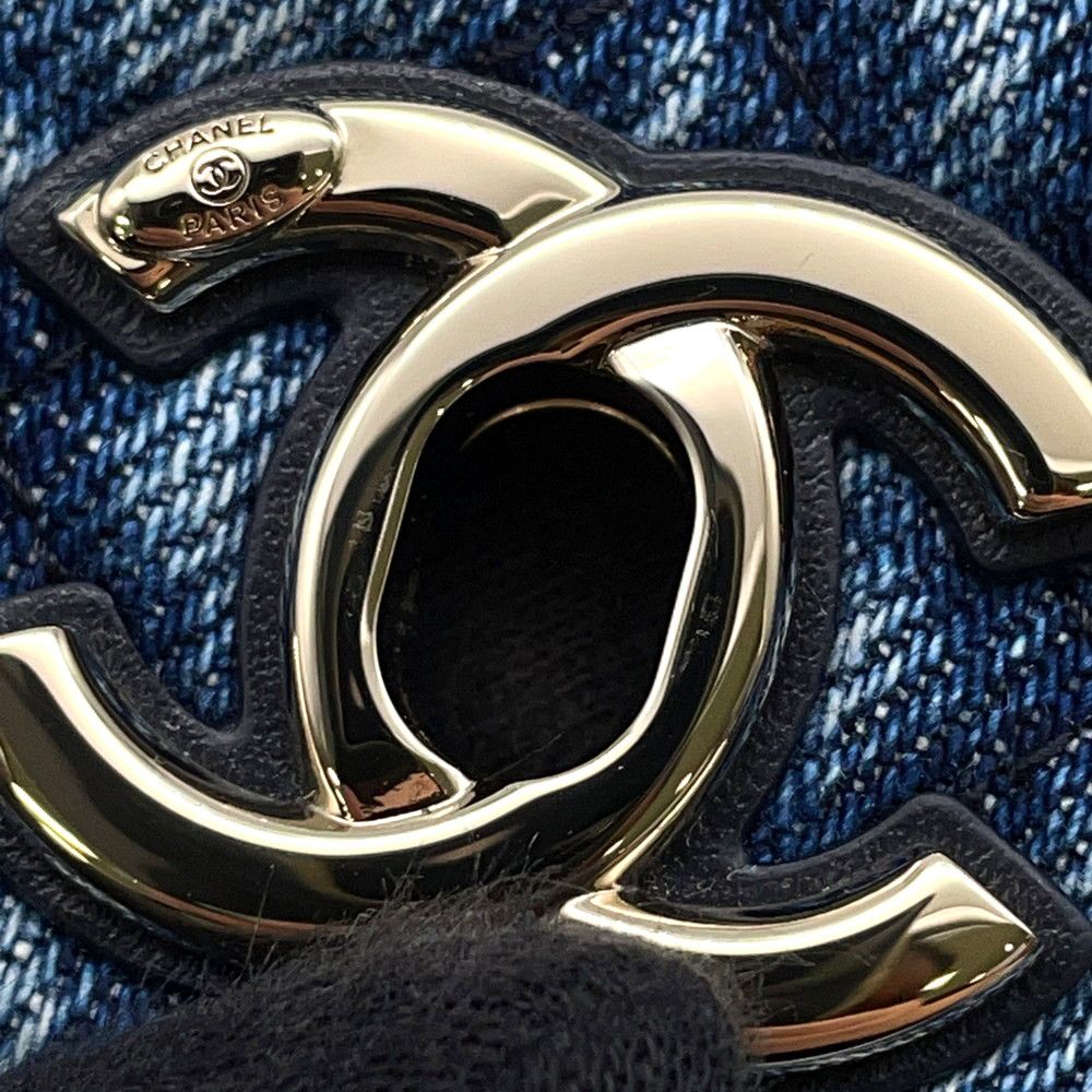 Chanel Handbag Quilted Coco Handle Mini Washed Denim Calfskin 2-Way Chain — view 7