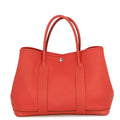 Hermes Tote Garden Party PM Rouge Pivoine Silver Negonda