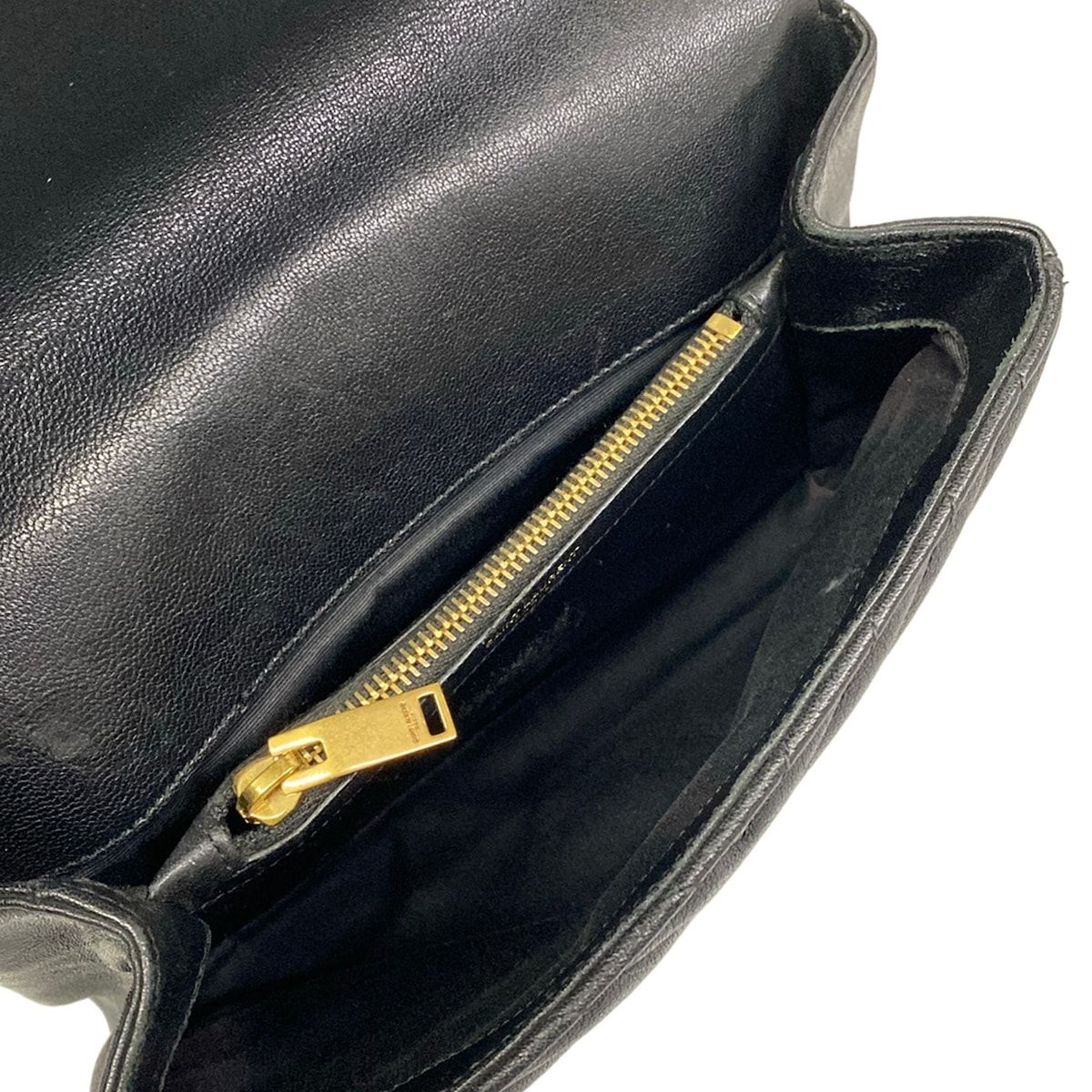 Saint Laurent Paris Handbag Monogram Carre Bag Black Leather — view 7