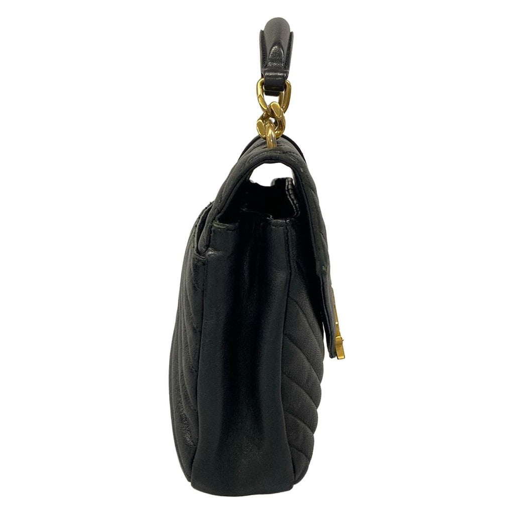 Saint Laurent Paris Handbag Monogram Carre Bag Black Leather — view 2