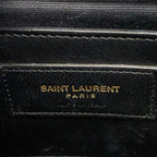 Saint Laurent Paris Handbag Monogram Carre Bag Black Leather — view 9