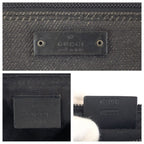 Gucci Black Silver Denim Leather Handbag Pouch — view 4