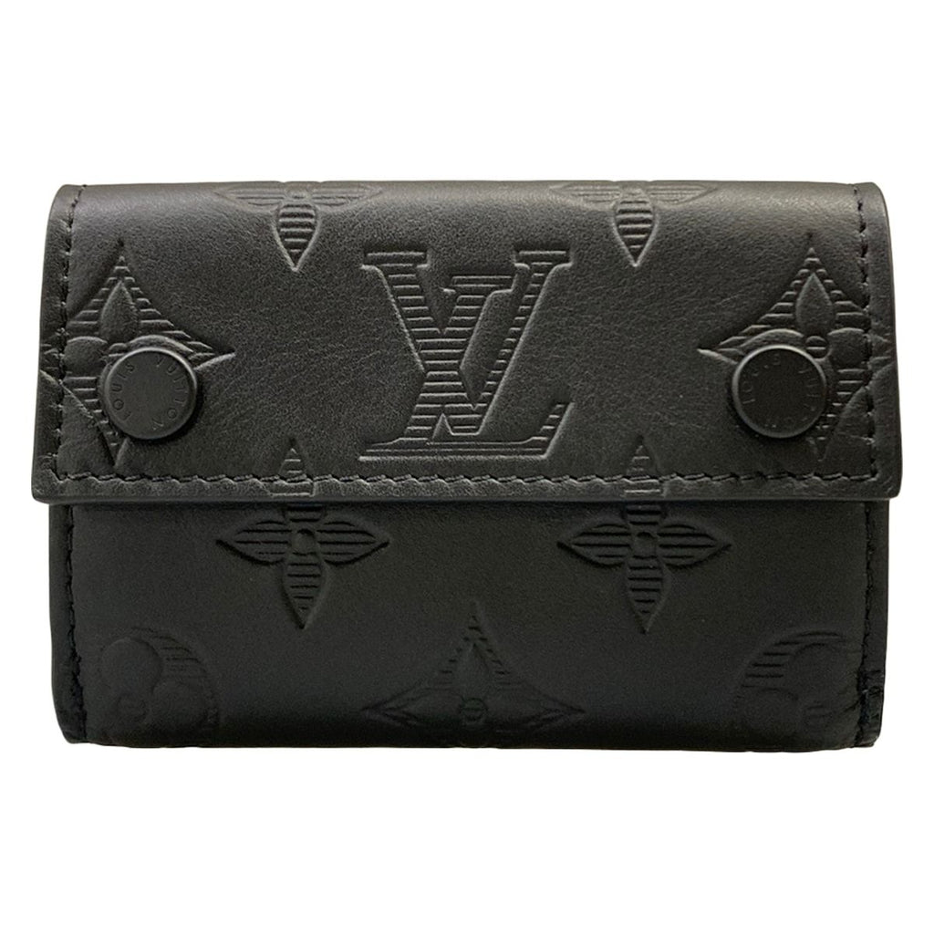 Louis Vuitton Trifold Wallet Monogram Shadow Discovery Compact Leather Cowhide