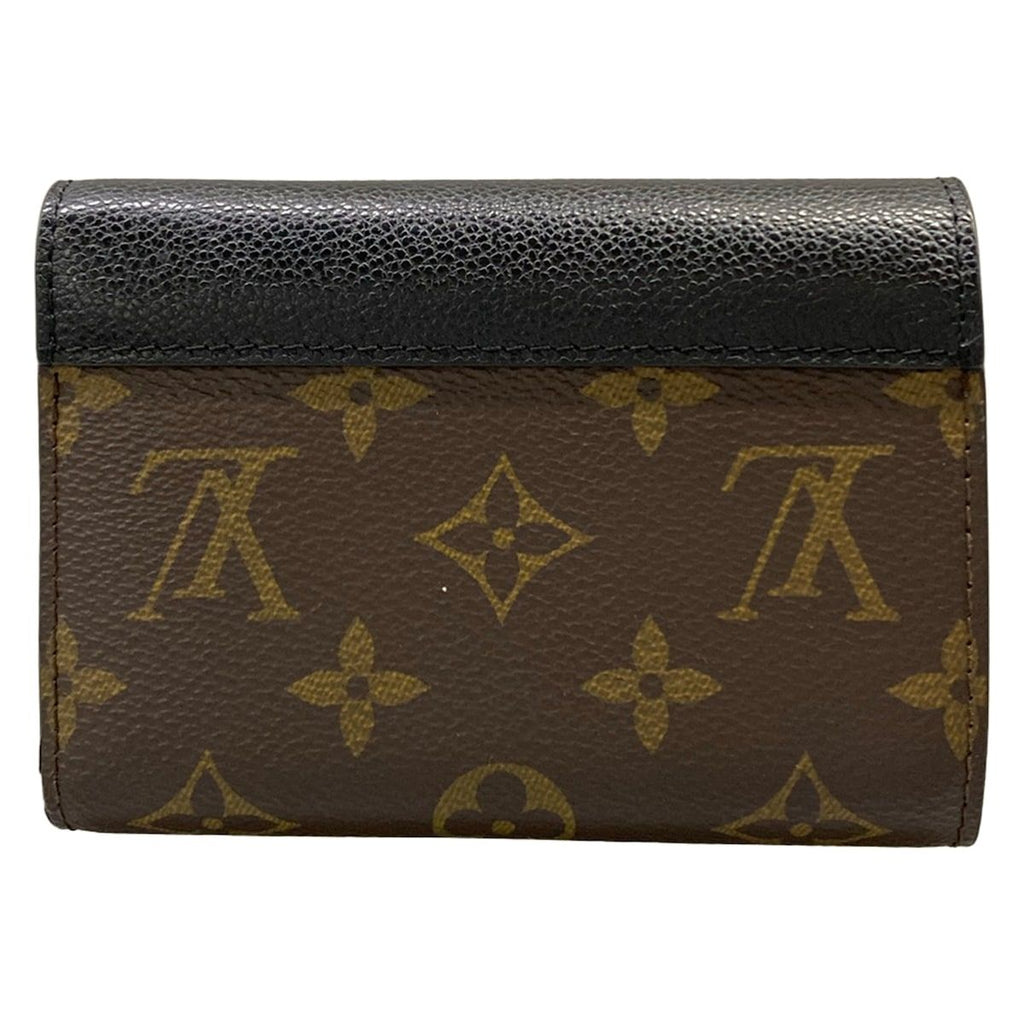 Louis Vuitton Trifold Wallet Monogram Portefeuille Pallas Compact Noir Leather — view 2