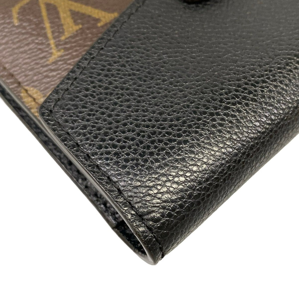 Louis Vuitton Trifold Wallet Monogram Portefeuille Pallas Compact Noir Leather — view 6