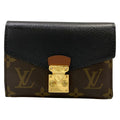 Louis Vuitton Trifold Wallet Monogram Portefeuille Pallas Compact Noir Leather