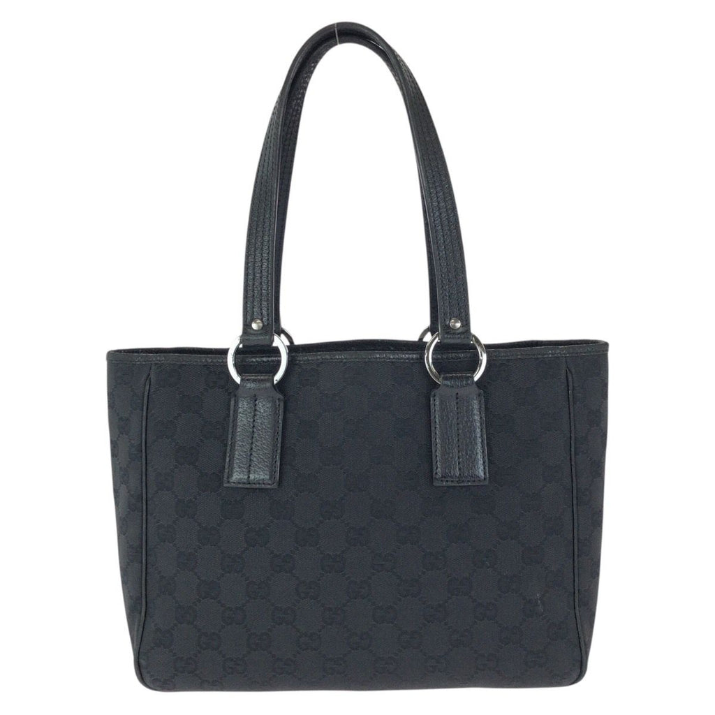 Gucci Black Silver GG Canvas Leather Tote Shoulder — view 2