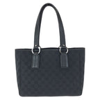 Gucci Black Silver GG Canvas Leather Tote Shoulder — view 2