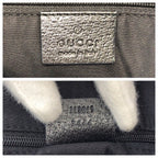 Gucci Black Silver GG Canvas Leather Tote Shoulder — view 4