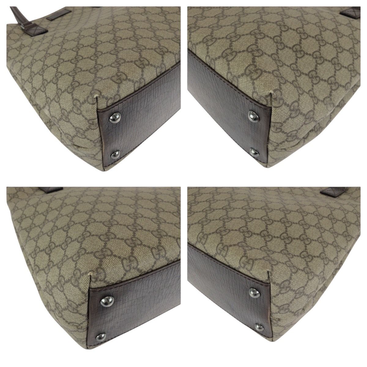 Gucci Brown Dark Silver GG Supreme Canvas Tote Shoulder — view 3