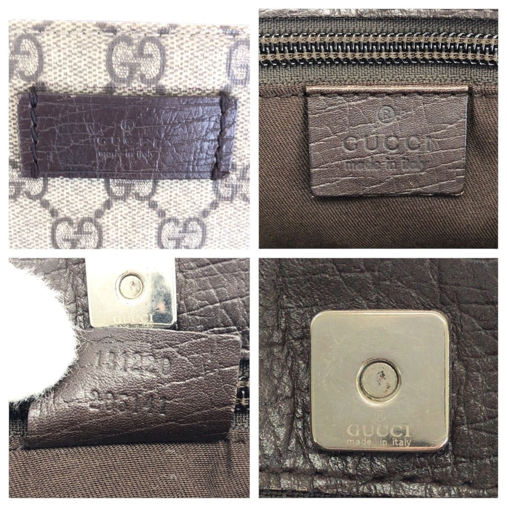 Gucci Brown Dark Silver GG Supreme Canvas Tote Shoulder — view 4