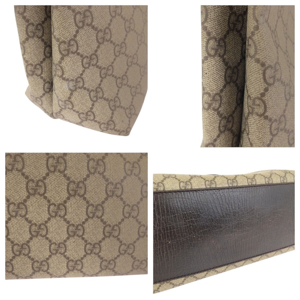 Gucci Brown Dark Silver GG Supreme Canvas Tote Shoulder — view 6