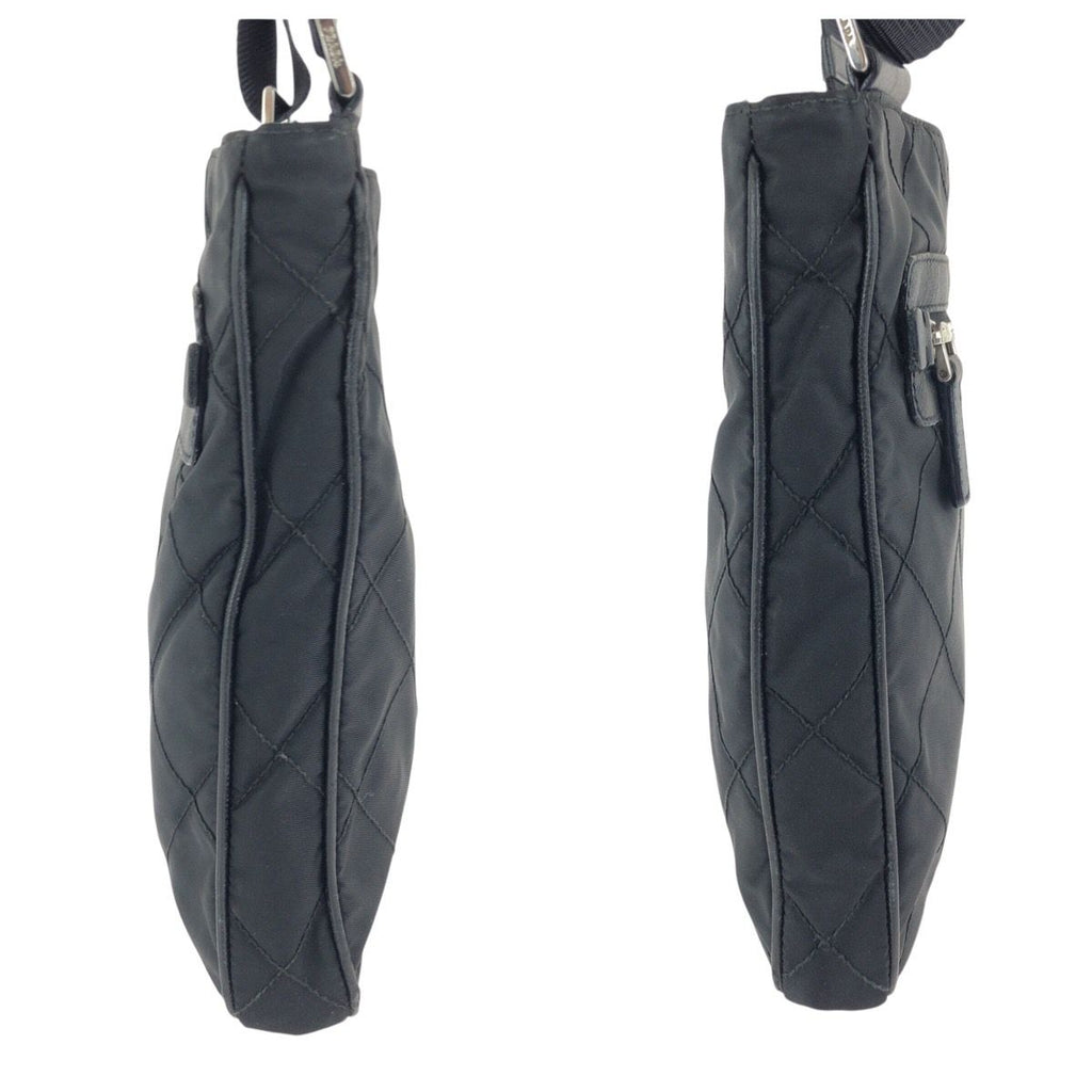 Prada Tessuto Black Silver Nylon Shoulder — view 8