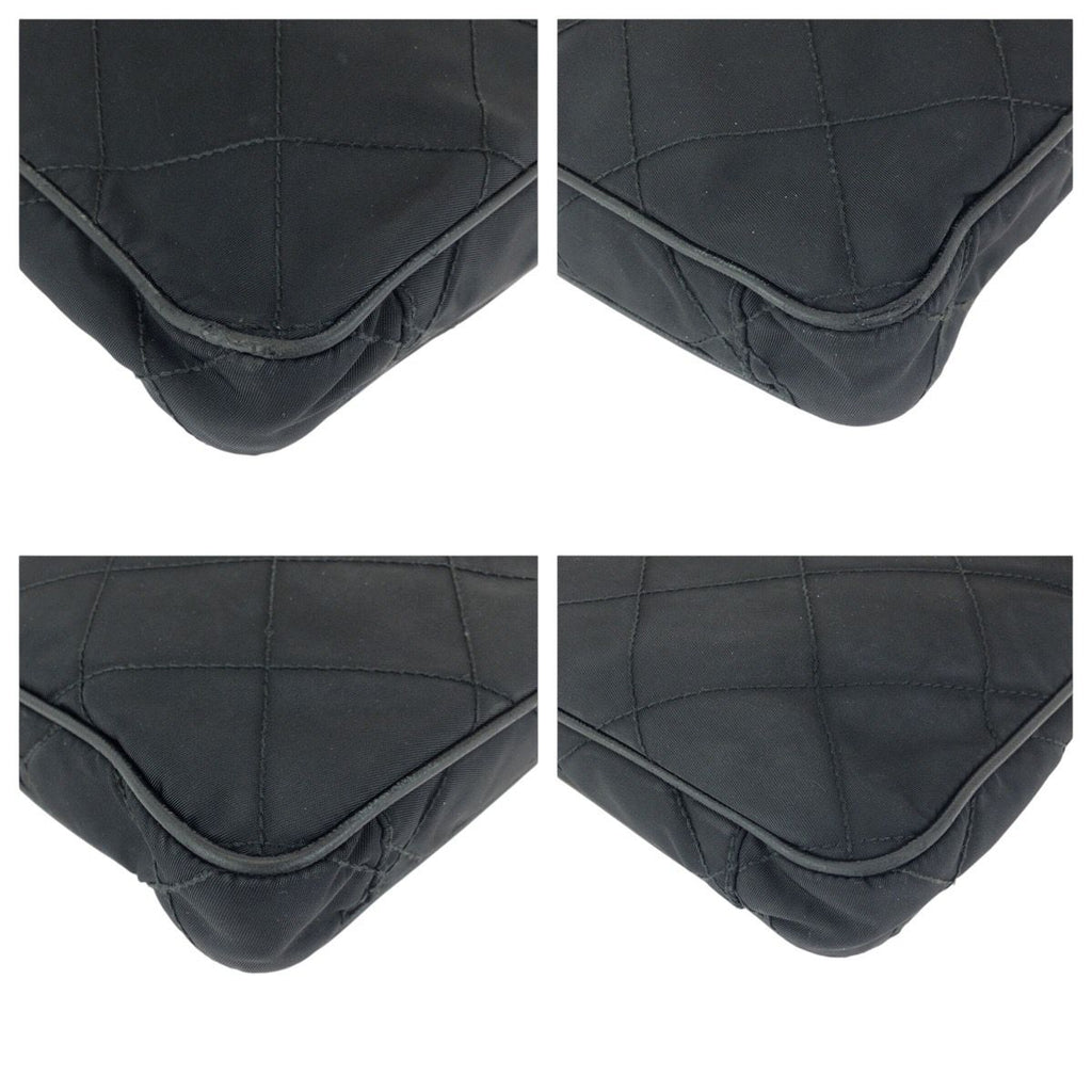Prada Tessuto Black Silver Nylon Shoulder — view 3