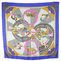 Hermes Carre 90 Circus Silk Blue Scarf