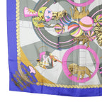 Hermes Carre 90 Circus Silk Blue Scarf — view 4