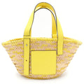 Loewe Basket Bag Handbag Beige Yellow Raffia Leather