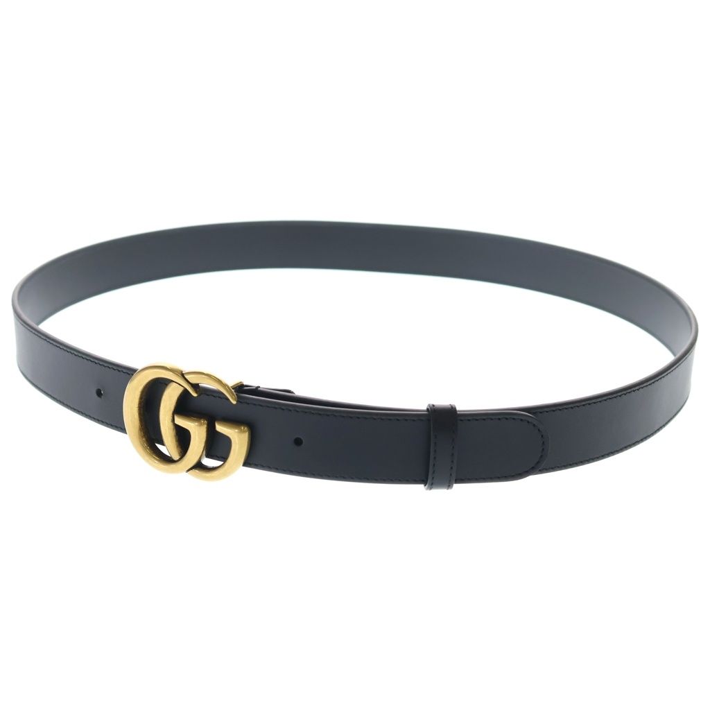 Gucci Double Logo Buckle Leather Belt Black