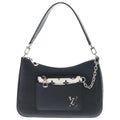 Louis Vuitton Epi Marelle Shoulder Bag 2-Way Black Leather Silver