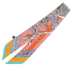 Hermes Twilly Mors a Jouets Chemise Horse Bit Silk Orange Scarf — view 2