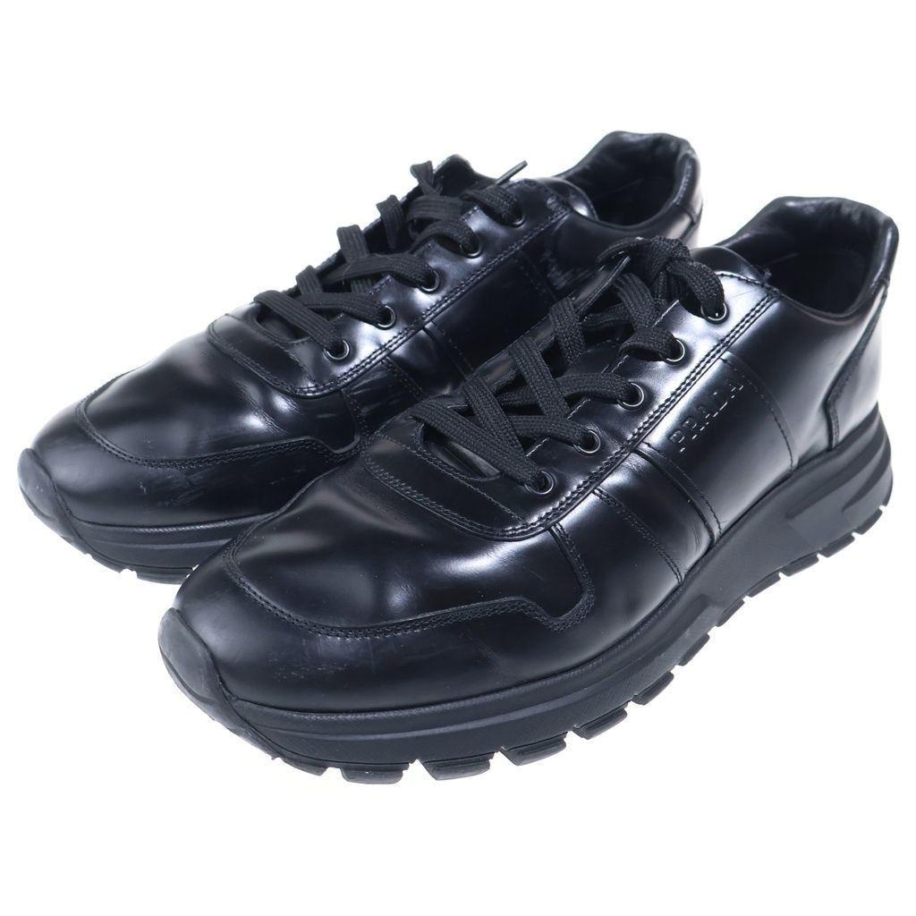 Prada Leather Low Cut Sneakers Black 7 — view 2