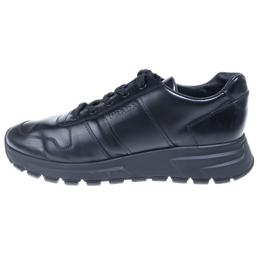 Prada Leather Low Cut Sneakers Black 7