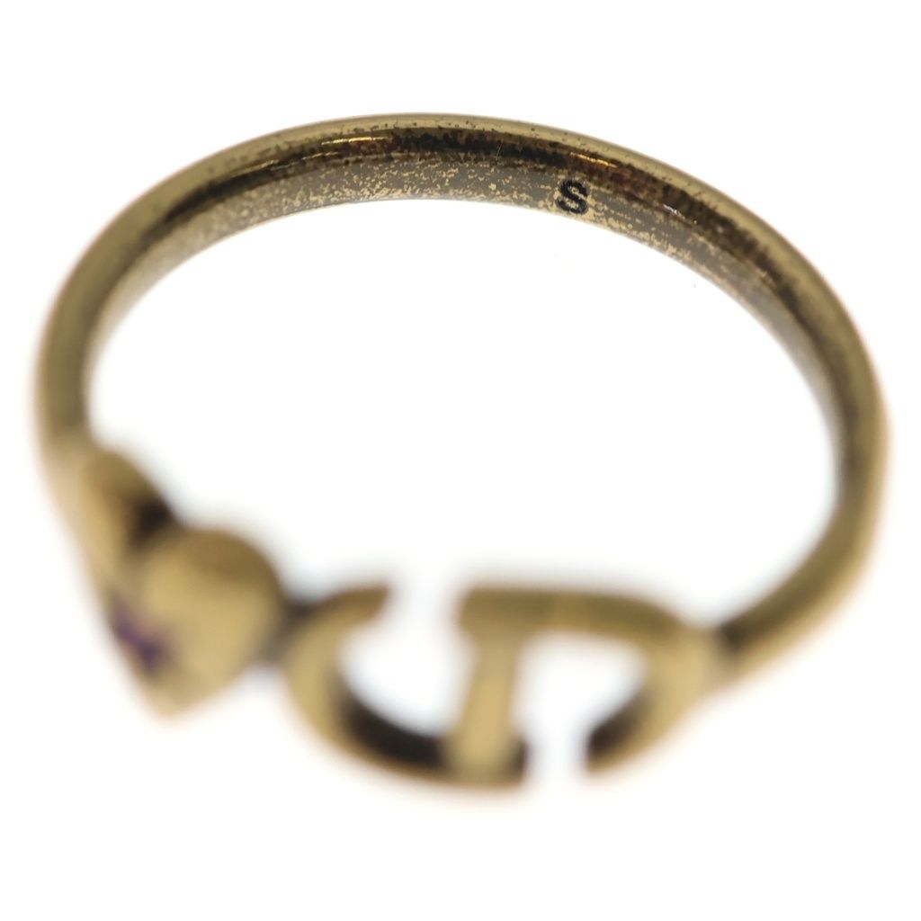 Dior CD Logo Lucky Charm Heart Ring Gold Pink — view 5