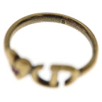 Dior CD Logo Lucky Charm Heart Ring Gold Pink — view 5
