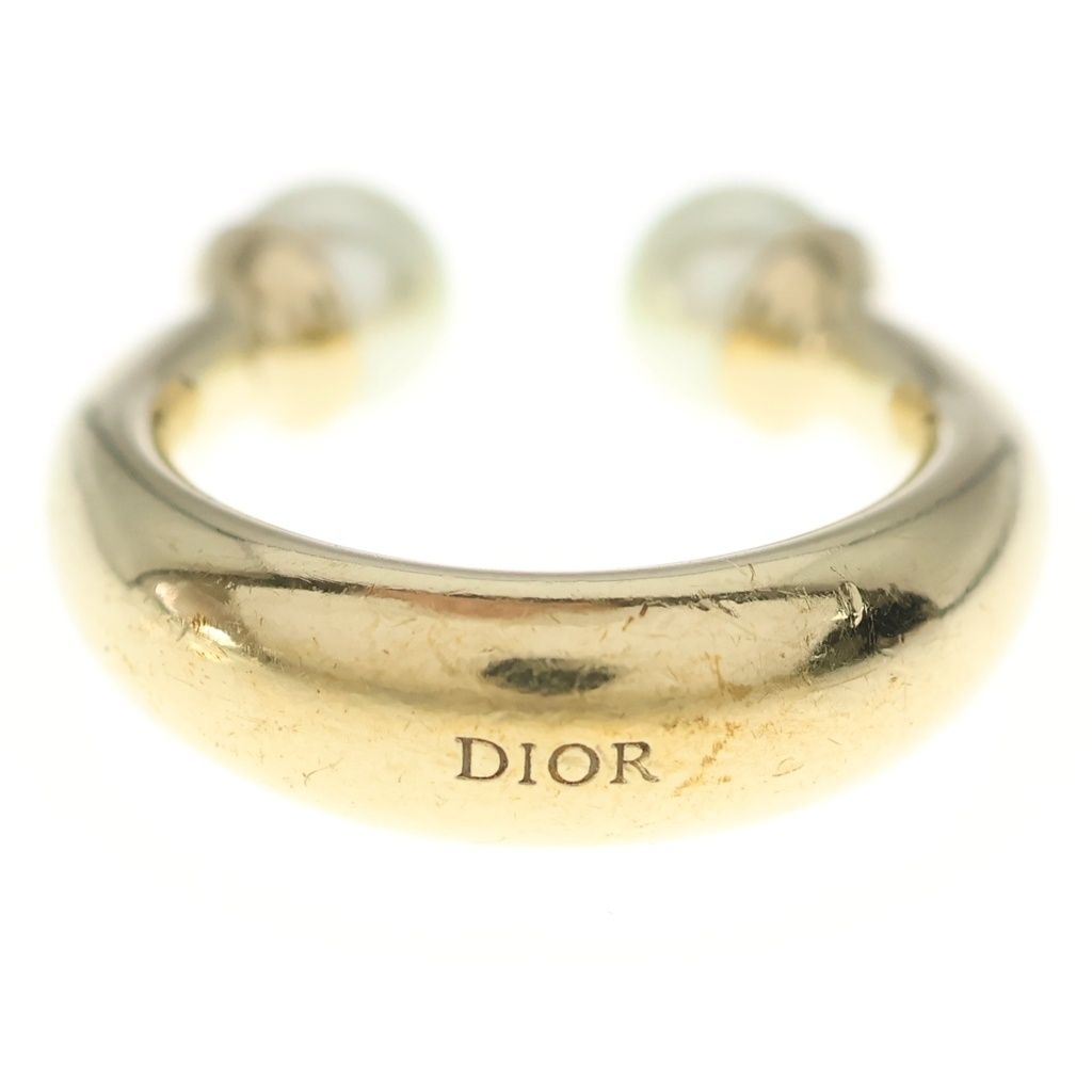 Dior Faux Pearl Ring Gold White — view 2