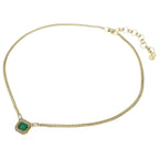 Dior Green Stone Biche Pendant Chain Gold — view 2