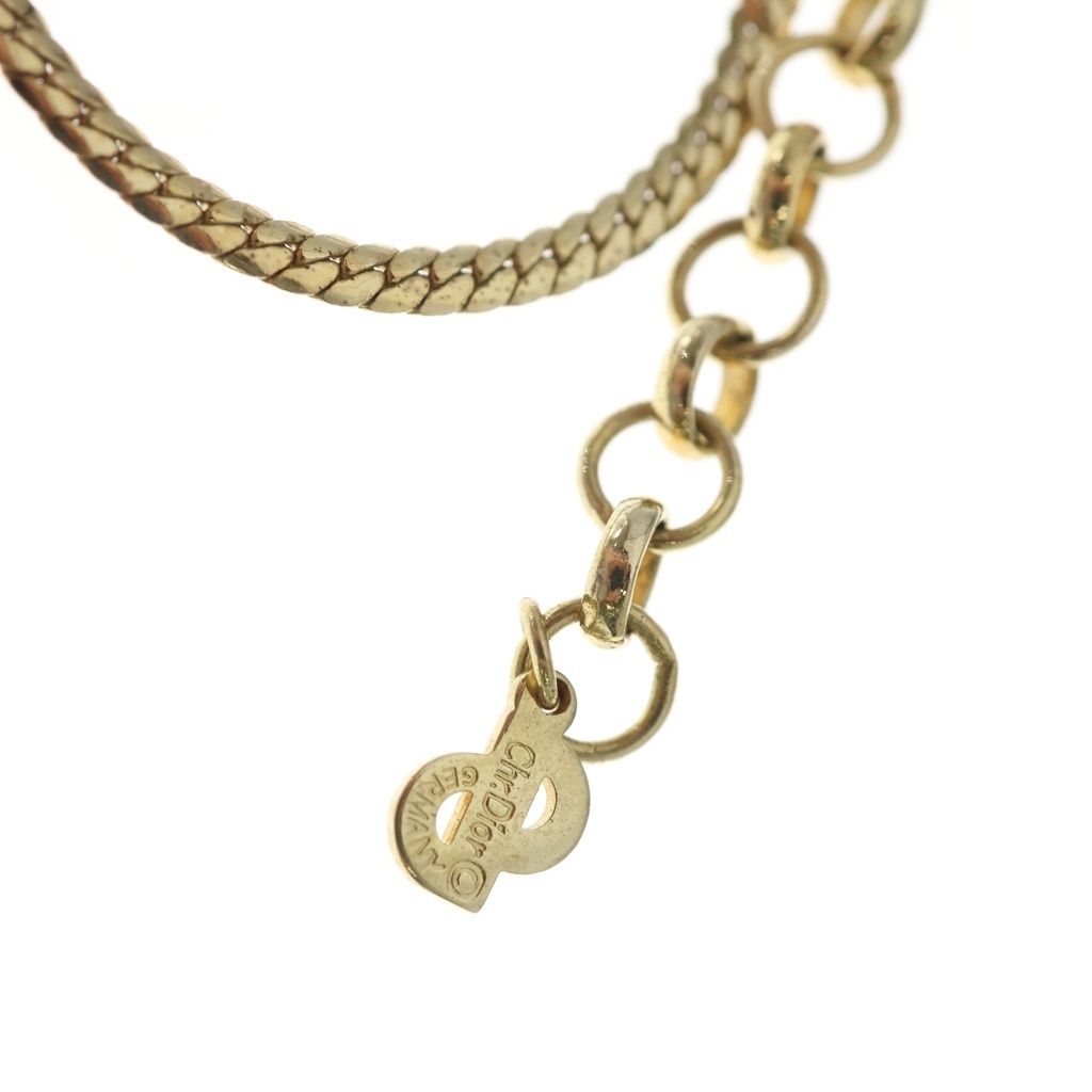 Dior Green Stone Biche Pendant Chain Gold — view 6