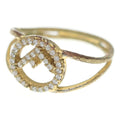 Fendi Rhinestone Ring Gold
