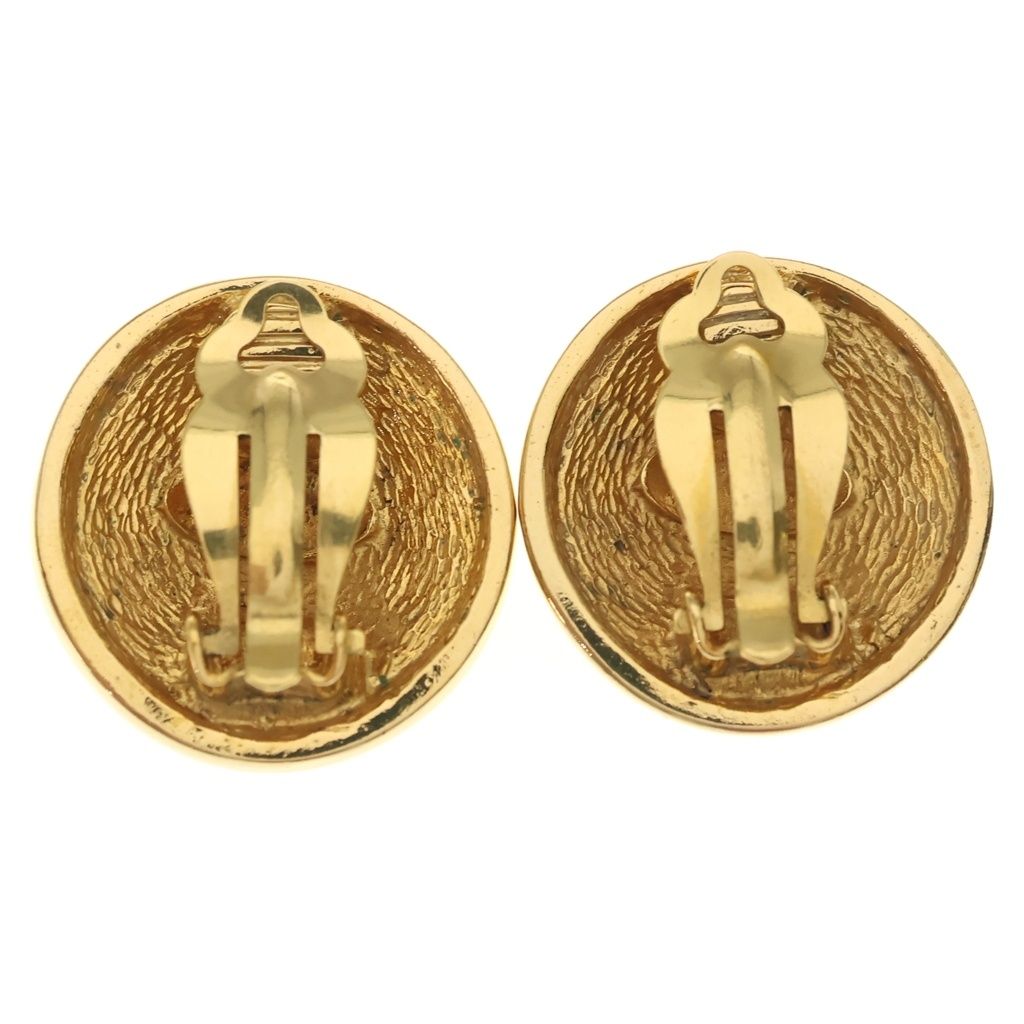 Chanel CC Logo Round Earrings Gold — view 2
