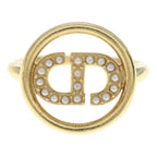 Dior CD Logo Faux Pearl Ring Gold Plated — view 4