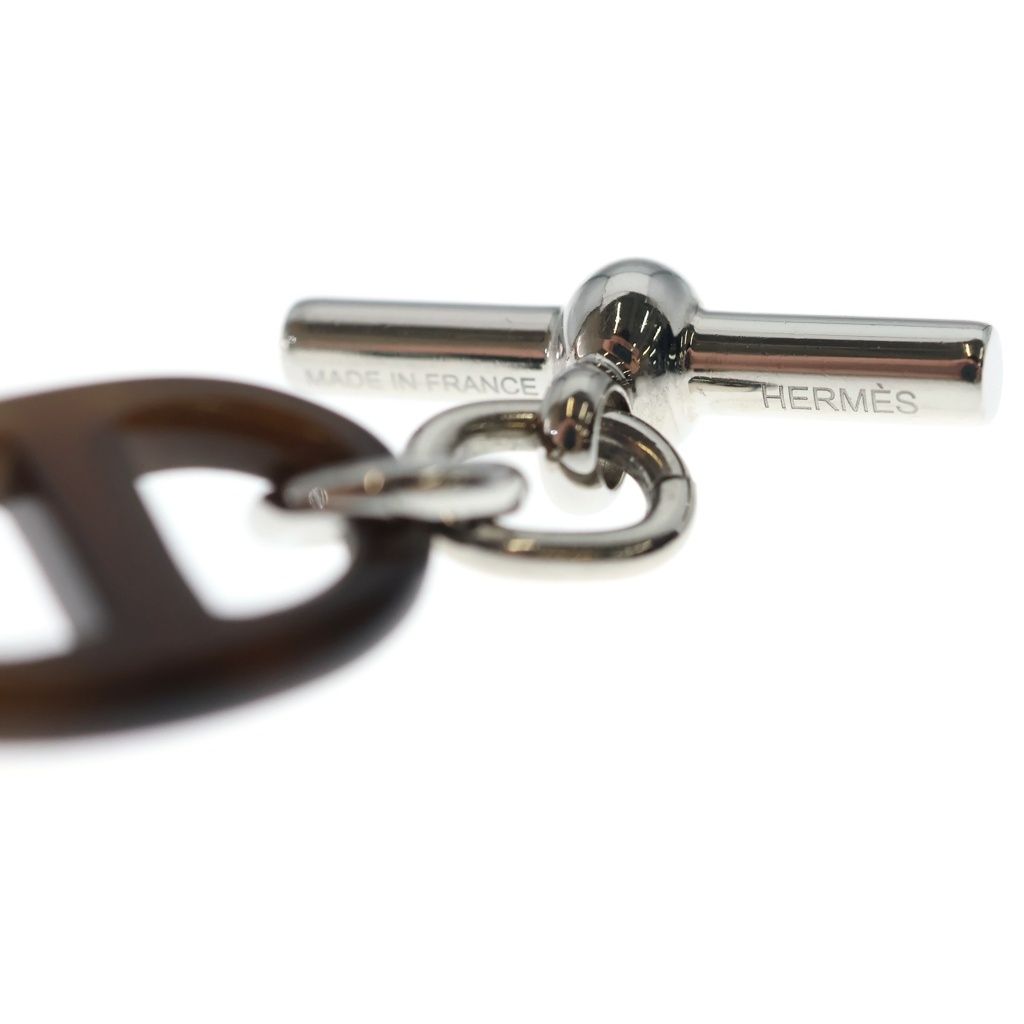 Hermes Chaine D'ancre Rivage Bracelet Silver Brown Metal Buffalo Horn — view 5