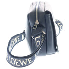 Loewe Military Messenger Bag Mini Navy Leather Silver — view 3