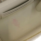Chanel Quilted Chain Clutch Vanity Mini Shoulder Bag White Caviar Leather Gold — view 5