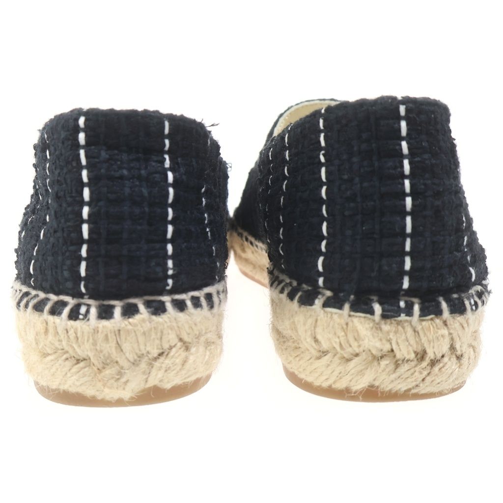 Chanel CC Logo Patent Leather Espadrilles Flat Shoes Black — view 3