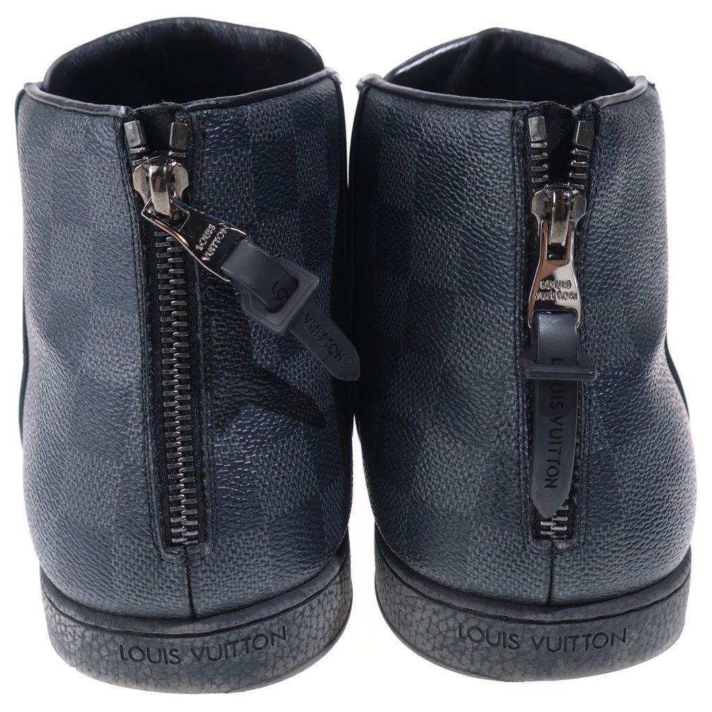 Louis Vuitton Damier Graphite Leather High Cut Sneakers Black — view 3