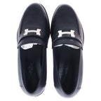 Hermes Moccasins Faubourg Logo Low Cut Shoes Loafers Silver Black — view 4