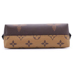 Louis Vuitton Monogram Reverse Pochette Cosmetic PM Pouch Case Brown Leather — view 4