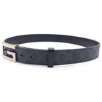 Gucci Square Reversible Leather Belt Black Silver