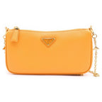 Prada Ambra Saffiano Leather Shoulder Bag Orange