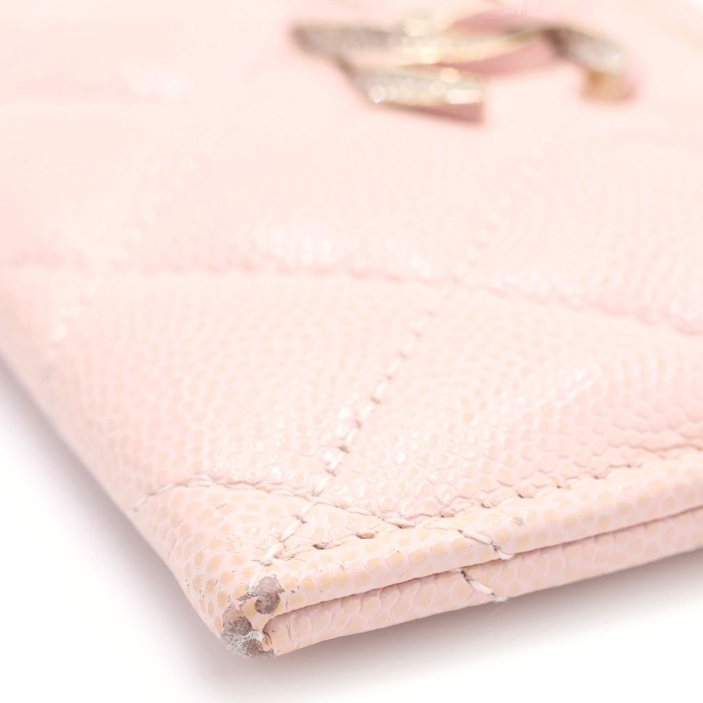 Chanel Rhinestone Card Case Caviar Leather Pink — view 6
