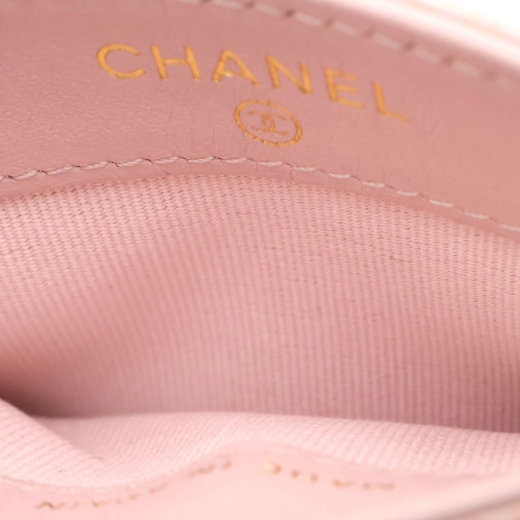 Chanel Rhinestone Card Case Caviar Leather Pink — view 4