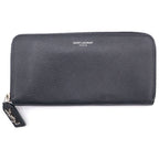 Saint Laurent Paris Zip Around Wallet Black Leather