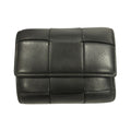 Bottega Veneta Cassette Maxi Intrecciato Trifold Wallet Leather Black